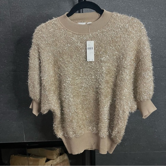 Anthropologie Maeve The Violetta Short Sleeve Tinsel Sweater Size Small - Picture 9 of 12